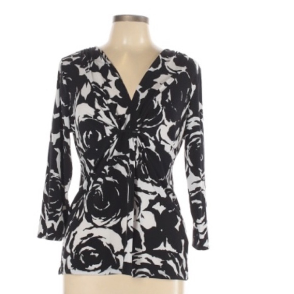 Women’s Chaus Blouse, Black and White, Size L, Excellent Condition
